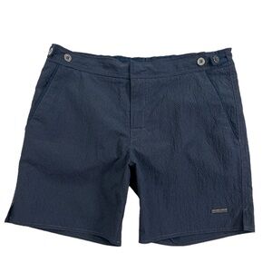 Parke & Ronen 6" Catalonia Swim Short Mens Size 30 in Navy/Black Check